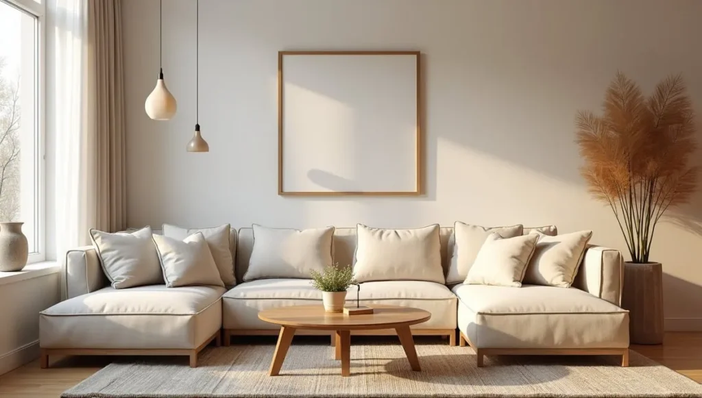 Reversible L-shaped sectional sofa for compact living rooms
