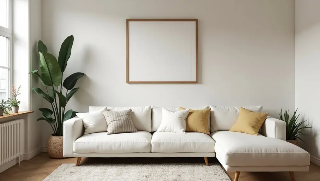 Small living room sectional layout with space-saving