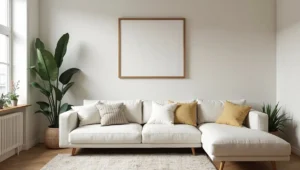 Small living room sectional layout with space-saving