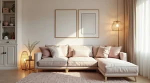 smart LED lighting setup with modern design in a small living room